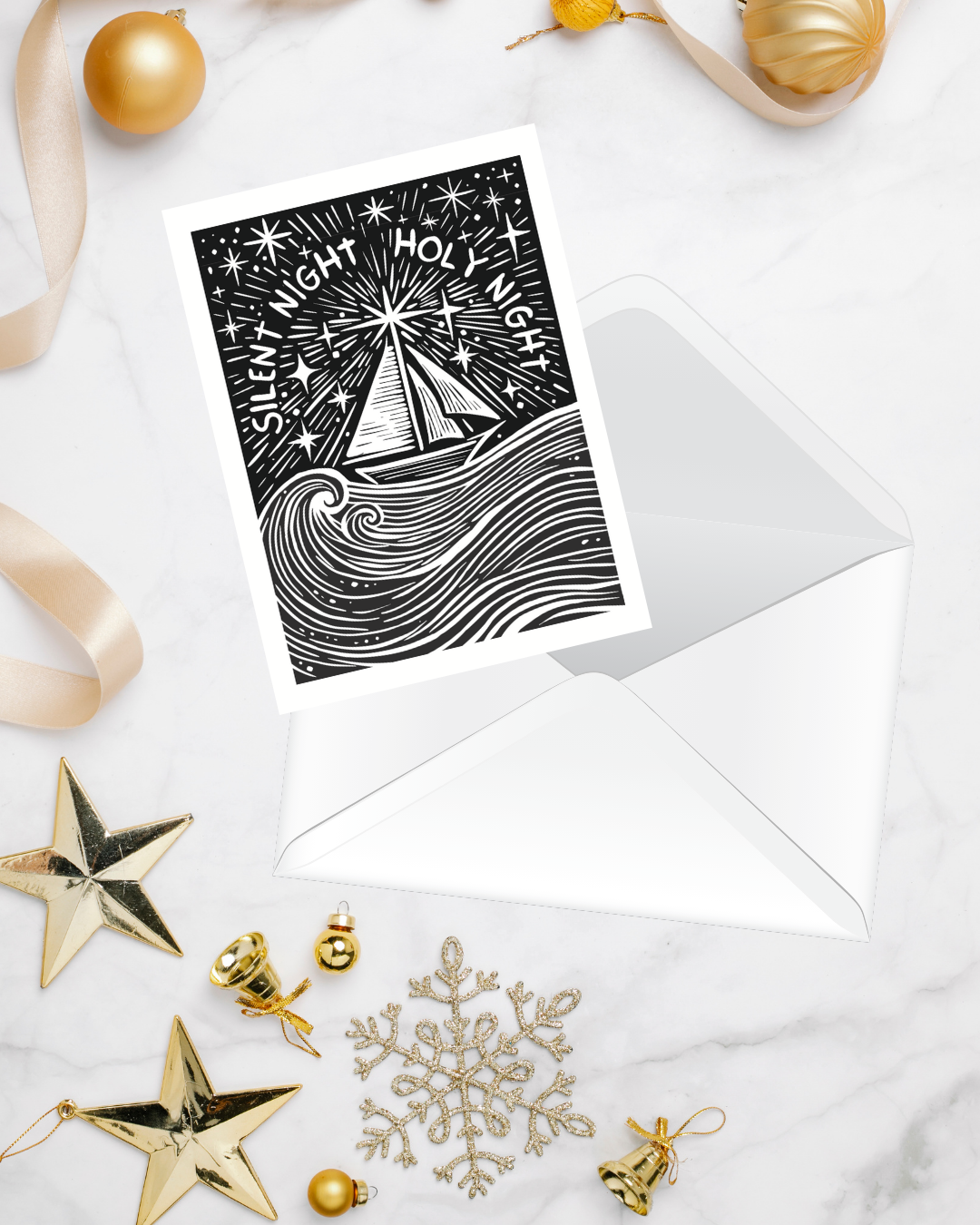 "Silent Night" Cayman Christmas cards | Pack of 10
