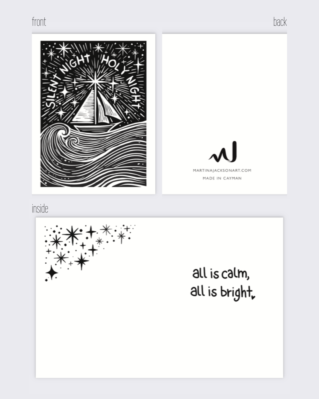 "Silent Night" Cayman Christmas cards | Pack of 10