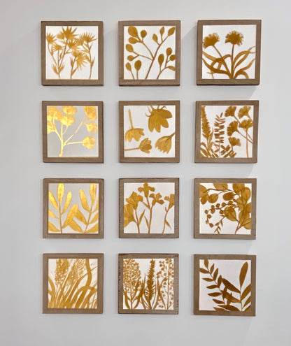 Wood Squares Botanical